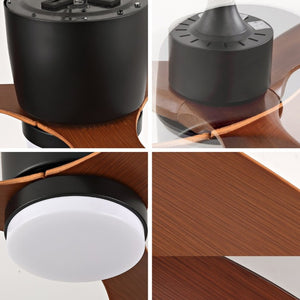 English Elm 52 Inch Flush Mount Ceiling Fan with Light Remote Six Speed DC Motor Indoor Outdoor W2991P406952