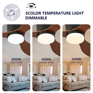 English Elm 52 Inch Flush Mount Ceiling Fan with Light Remote Six Speed DC Motor Indoor Outdoor W2991P406952