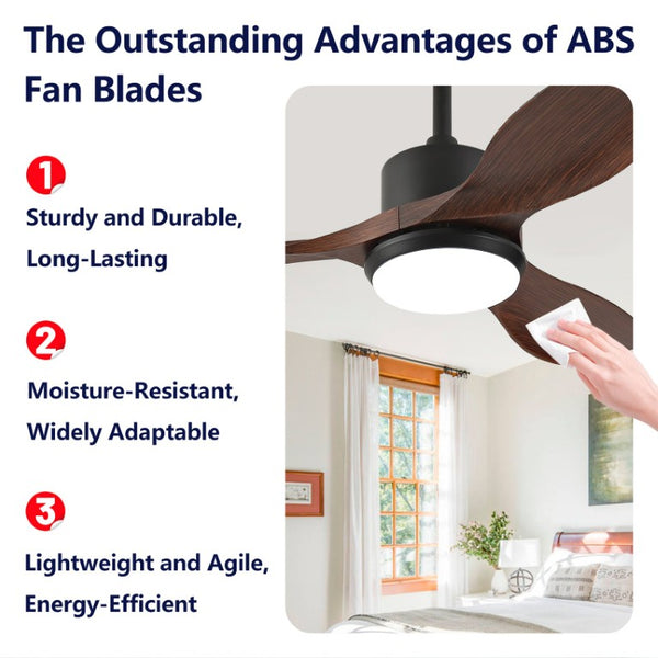 English Elm Hot 42 Inch Matte Black Ceiling Fan Dimmable LED Walnut Blades DC Motor Remote W2991P407013