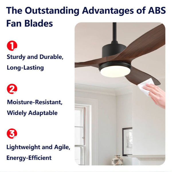 English Elm Hot 52 Inch Matte Black Ceiling Fan Dimmable LED Walnut Blades Quiet DC Motor W2991P407014