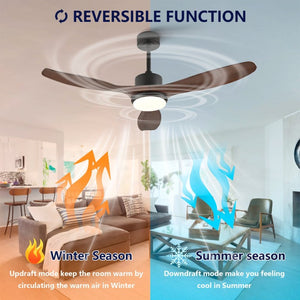English Elm Hot 52 Inch Matte Black Ceiling Fan Dimmable LED Walnut Blades Quiet DC Motor W2991P407014