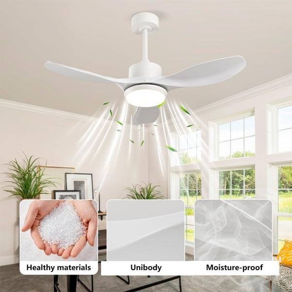 English Elm Best-Selling 42 Inch White DC Motor Ceiling Fan Dimmable LED Remote Bedroom Use W2991P407015