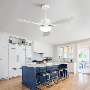 English Elm Best-Selling 42 Inch White DC Motor Ceiling Fan Dimmable LED Remote Bedroom Use W2991P407015