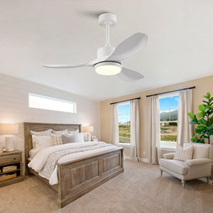 English Elm Best-Selling 42 Inch White DC Motor Ceiling Fan Dimmable LED Remote Bedroom Use W2991P407015