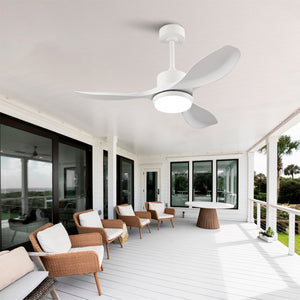English Elm Best-Selling 42 Inch White DC Motor Ceiling Fan Dimmable LED Remote Bedroom Use W2991P407015