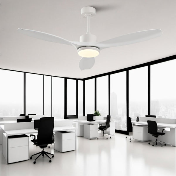 English Elm Best-Selling 52 Inch White Ceiling Fan Dimmable LED DC Motor Remote Six Speed Control W2991P407016