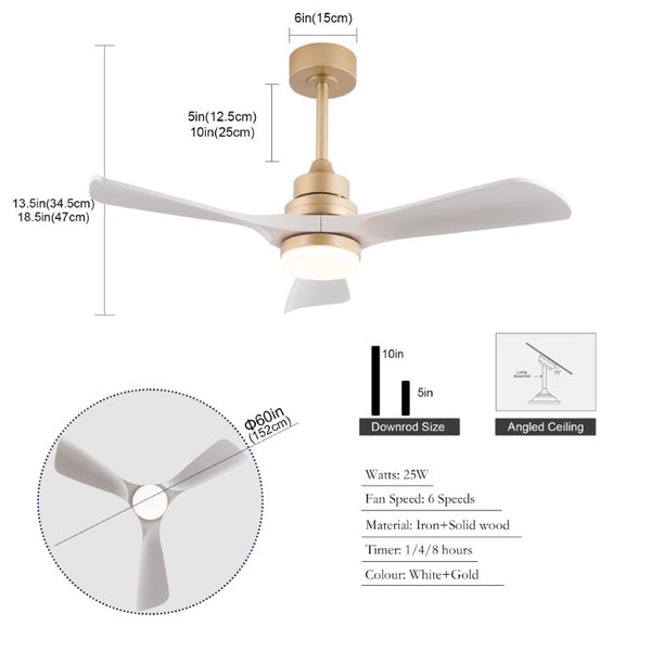 English Elm 42-Inch DC Motor Ceiling Fan with Remote Six Speed LED Light Bedroom Quiet W2991P494009