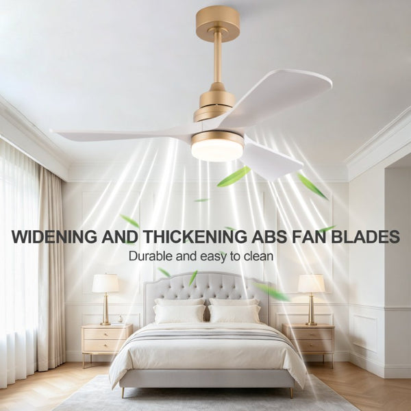English Elm 42-Inch DC Motor Ceiling Fan with Remote Six Speed LED Light Bedroom Quiet W2991P494009