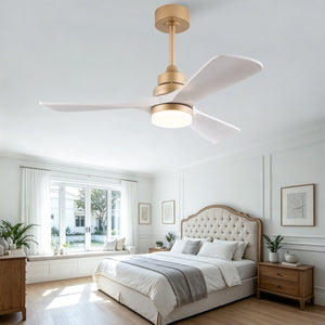 English Elm 42-Inch DC Motor Ceiling Fan with Remote Six Speed LED Light Bedroom Quiet W2991P494009