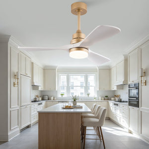 English Elm 42-Inch DC Motor Ceiling Fan with Remote Six Speed LED Light Bedroom Quiet W2991P494009