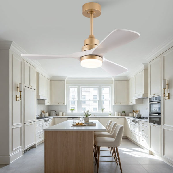English Elm 42-Inch DC Motor Ceiling Fan with Remote Six Speed LED Light Bedroom Quiet W2991P494009