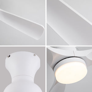 English Elm 42-Inch Flush Mount Ceiling Fan with Dimmable LED Light Remote and Six Speed DC Motor White W2991P494019