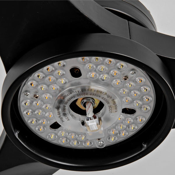 English Elm Hot 52 Inch Matte Black Ceiling Fan Solid Wood Blades Dimmable LED Reversible DC Motor W2991P494053