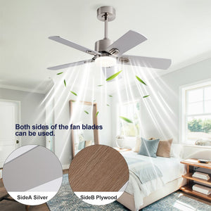 English Elm 42-Inch Low Profile Ceiling Fan with Dimmable LED DC Motor and Wood MDF Blades W2991P494057