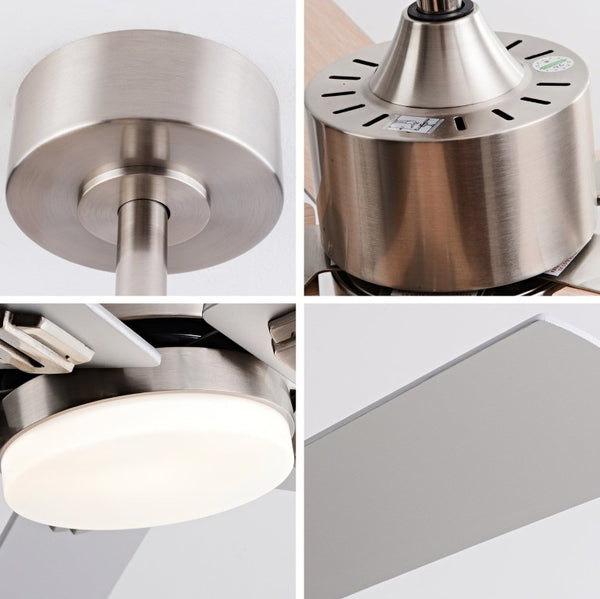 English Elm 42-Inch Low Profile Ceiling Fan with Dimmable LED DC Motor and Wood MDF Blades W2991P494057