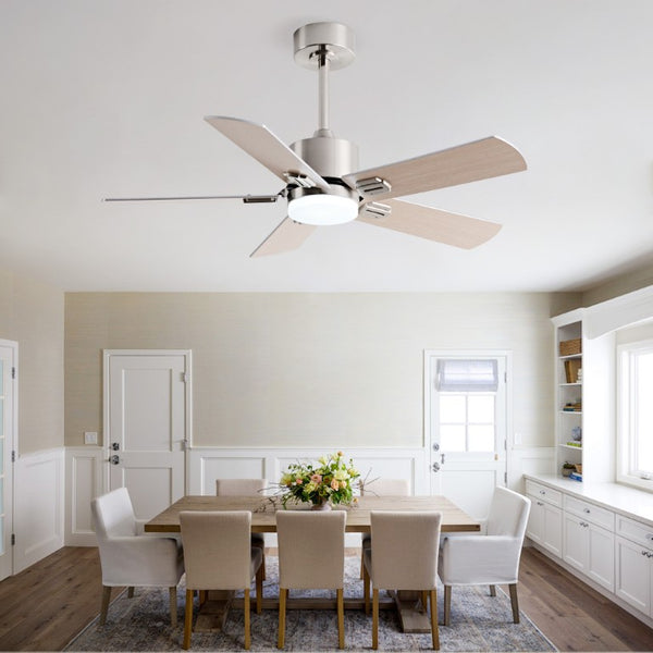 English Elm 42-Inch Low Profile Ceiling Fan with Dimmable LED DC Motor and Wood MDF Blades W2991P494057