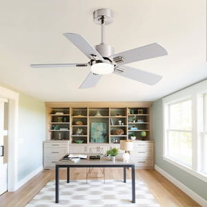 English Elm 42-Inch Low Profile Ceiling Fan with Dimmable LED DC Motor and Wood MDF Blades W2991P494057
