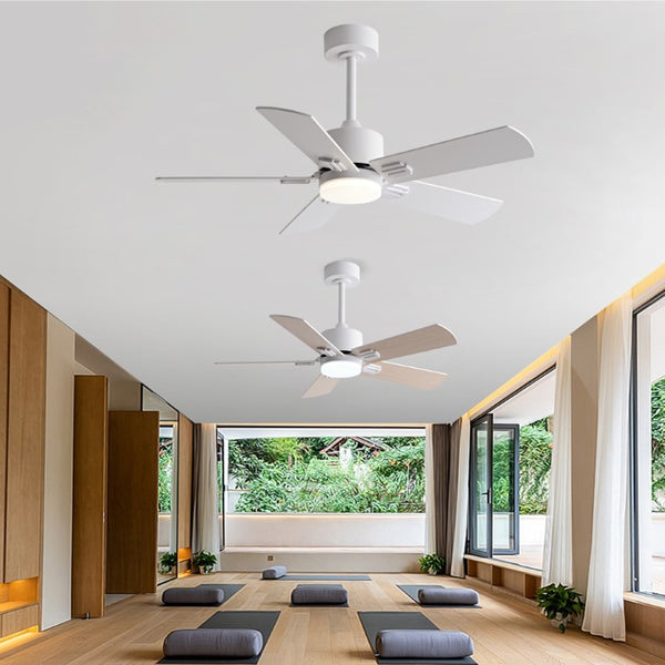 English Elm 42-Inch Flush Mount Ceiling Fan Dimmable LED Remote 6-Speed Reversible Wood Blades W2991P494068
