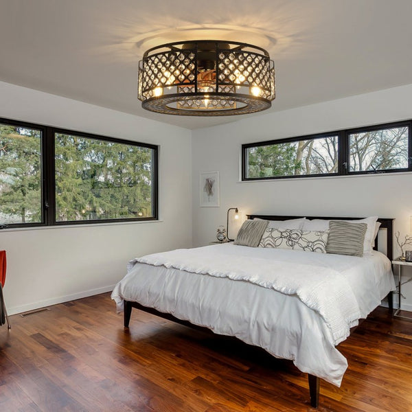 English Elm 19-Inch Mesh Cage Ceiling Fan Industrial Loft Style with App Remote and Six Speeds W2991P521184