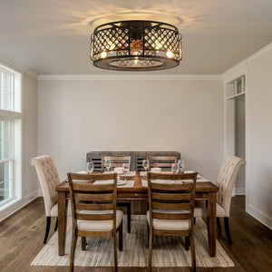 English Elm 19-Inch Mesh Cage Ceiling Fan Industrial Loft Style with App Remote and Six Speeds W2991P521184