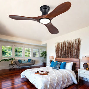English Elm 42-Inch Flush Mount Ceiling Fan Sycamore Wood Blades LED Light Six Speed Indoor Outdoor W2991P521187