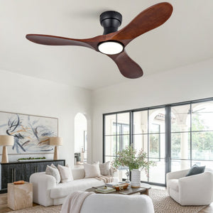 English Elm 42-Inch Flush Mount Ceiling Fan Sycamore Wood Blades LED Light Six Speed Indoor Outdoor W2991P521187