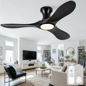 English Elm 42-Inch Sycamore Wood Blade Flush Mount Ceiling Fan with DC Motor and Smart Remote W2991P521189