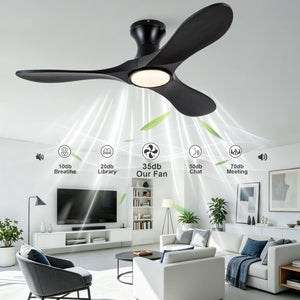 English Elm 42-Inch Sycamore Wood Blade Flush Mount Ceiling Fan with DC Motor and Smart Remote W2991P521189