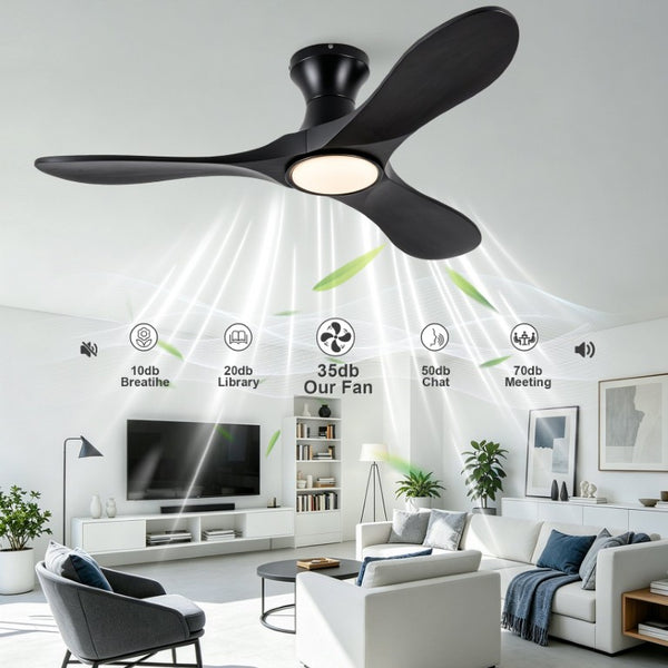 English Elm 42-Inch Sycamore Wood Blade Flush Mount Ceiling Fan with DC Motor and Smart Remote W2991P521189