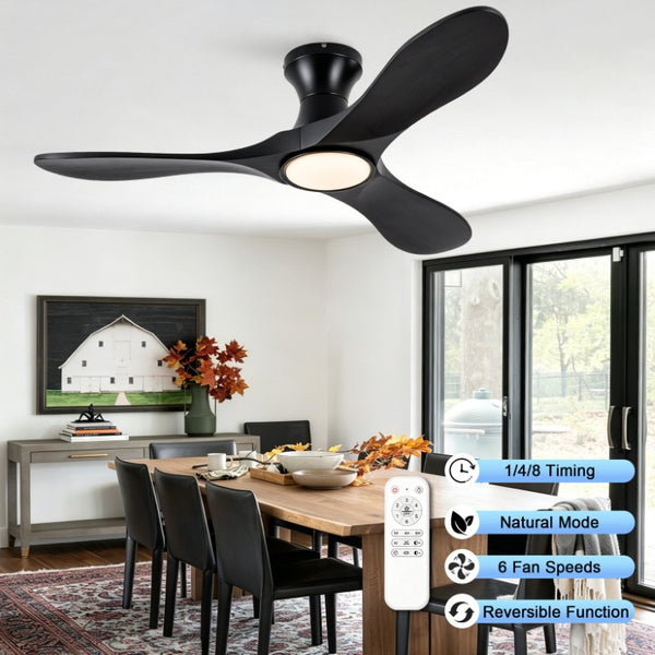English Elm 42-Inch Sycamore Wood Blade Flush Mount Ceiling Fan with DC Motor and Smart Remote W2991P521189