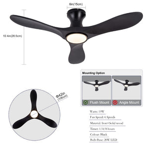 English Elm 42-Inch Sycamore Wood Blade Flush Mount Ceiling Fan with DC Motor and Smart Remote W2991P521189