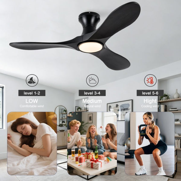 English Elm 42-Inch Sycamore Wood Blade Flush Mount Ceiling Fan with DC Motor and Smart Remote W2991P521189