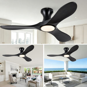 English Elm 42-Inch Sycamore Wood Blade Flush Mount Ceiling Fan with DC Motor and Smart Remote W2991P521189