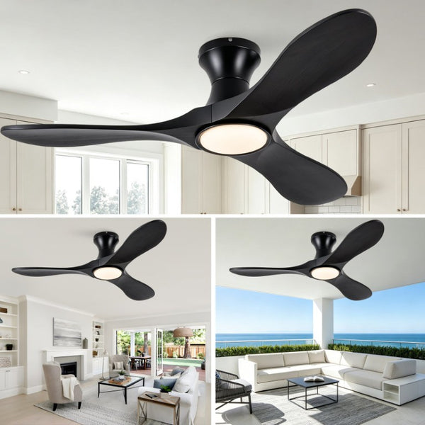 English Elm 42-Inch Sycamore Wood Blade Flush Mount Ceiling Fan with DC Motor and Smart Remote W2991P521189