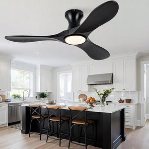 English Elm 42-Inch Sycamore Wood Blade Flush Mount Ceiling Fan with DC Motor and Smart Remote W2991P521189