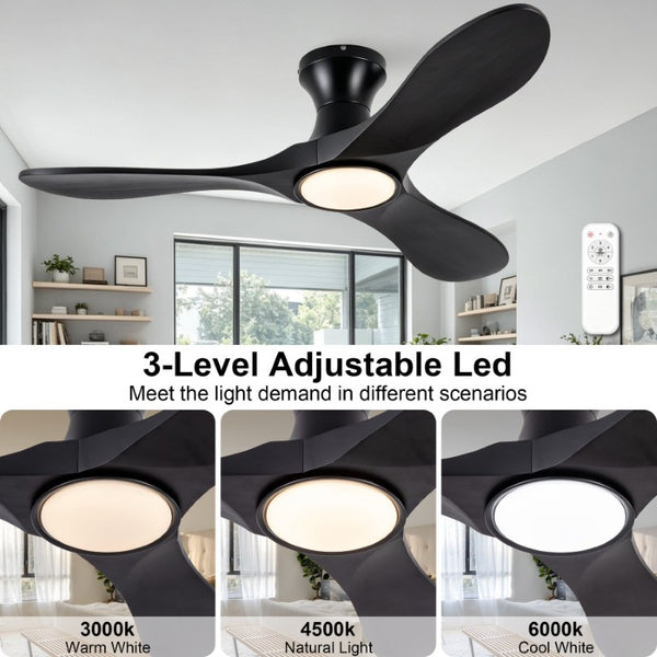 English Elm 42-Inch Sycamore Wood Blade Flush Mount Ceiling Fan with DC Motor and Smart Remote W2991P521189