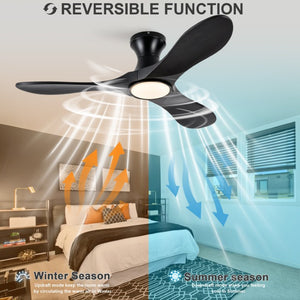 English Elm 42-Inch Sycamore Wood Blade Flush Mount Ceiling Fan with DC Motor and Smart Remote W2991P521189