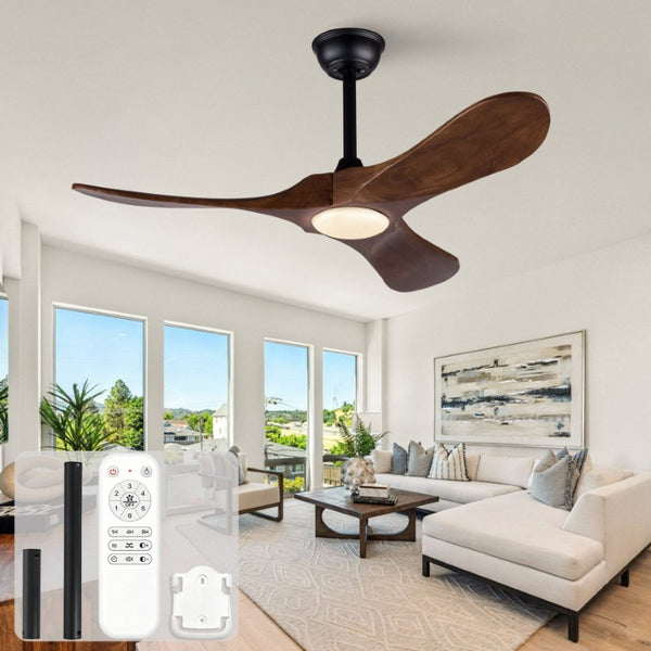 English Elm 42-Inch Ceiling Fan with Dark Walnut Blades DC Motor LED Light and Remote W2991P521194