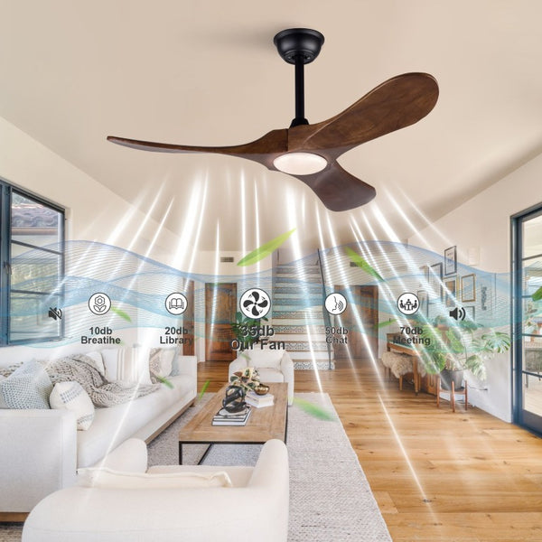 English Elm 42-Inch Ceiling Fan with Dark Walnut Blades DC Motor LED Light and Remote W2991P521194