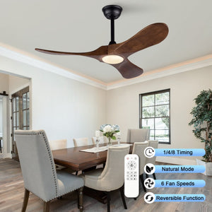 English Elm 42-Inch Ceiling Fan with Dark Walnut Blades DC Motor LED Light and Remote W2991P521194