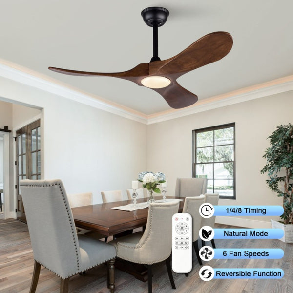 English Elm 42-Inch Ceiling Fan with Dark Walnut Blades DC Motor LED Light and Remote W2991P521194