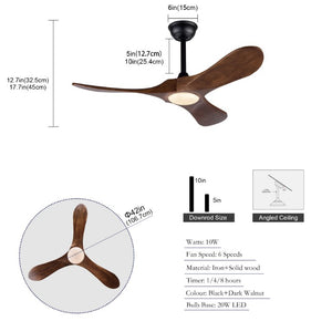 English Elm 42-Inch Ceiling Fan with Dark Walnut Blades DC Motor LED Light and Remote W2991P521194