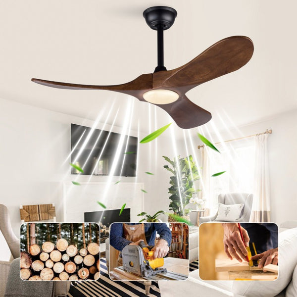 English Elm 42-Inch Ceiling Fan with Dark Walnut Blades DC Motor LED Light and Remote W2991P521194
