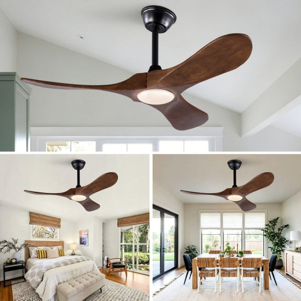English Elm 42-Inch Ceiling Fan with Dark Walnut Blades DC Motor LED Light and Remote W2991P521194