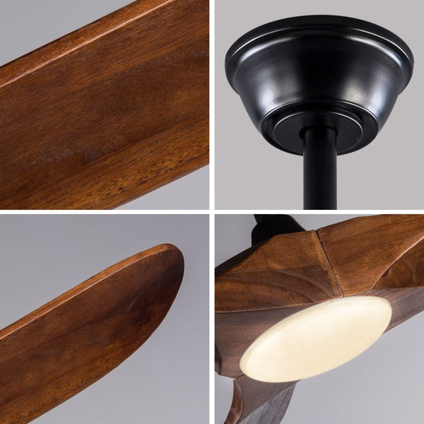 English Elm 42-Inch Ceiling Fan with Dark Walnut Blades DC Motor LED Light and Remote W2991P521194