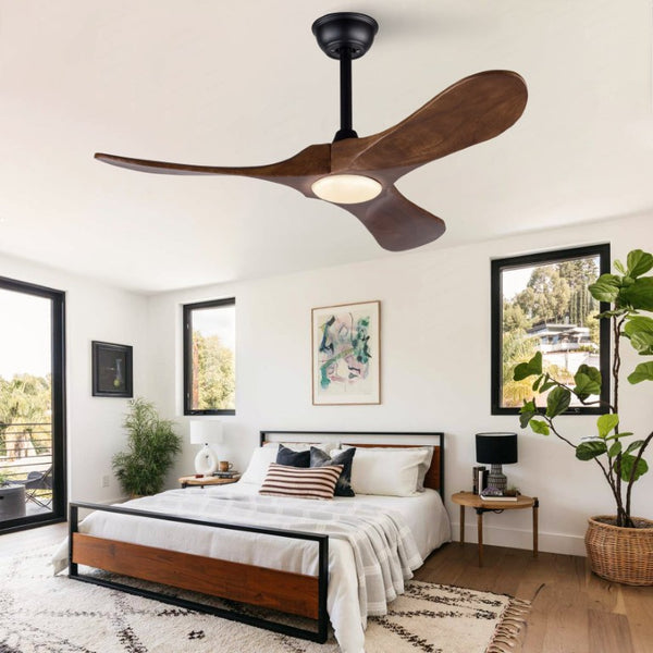 English Elm 42-Inch Ceiling Fan with Dark Walnut Blades DC Motor LED Light and Remote W2991P521194