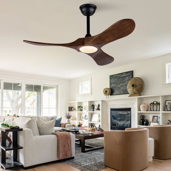 English Elm 42-Inch Ceiling Fan with Dark Walnut Blades DC Motor LED Light and Remote W2991P521194