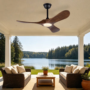 English Elm 42-Inch Ceiling Fan with Dark Walnut Blades DC Motor LED Light and Remote W2991P521194