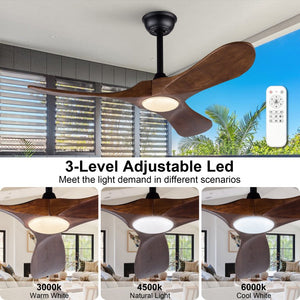 English Elm 42-Inch Ceiling Fan with Dark Walnut Blades DC Motor LED Light and Remote W2991P521194