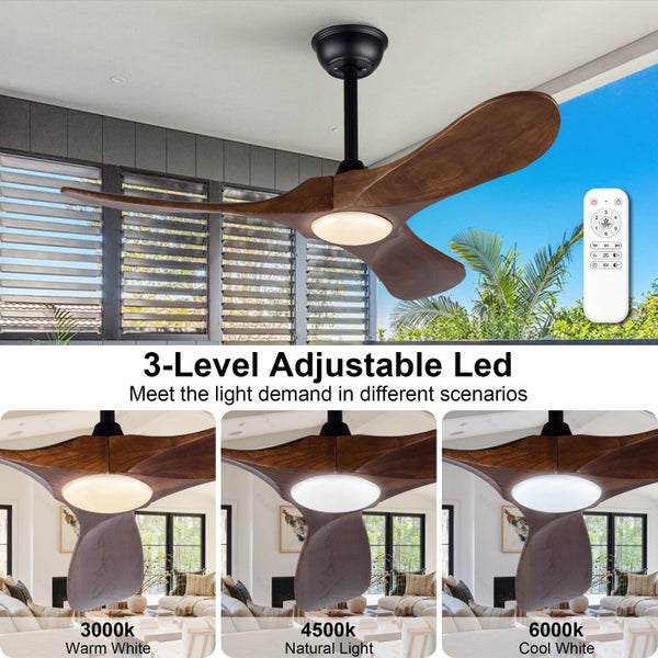 English Elm 42-Inch Ceiling Fan with Dark Walnut Blades DC Motor LED Light and Remote W2991P521194
